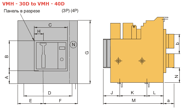 Габариты VMH - 30D и VMH - 40D Габариты VMH - 30D и VMH - 40D